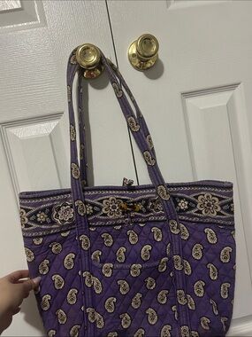Vera Bradley Purple Paisley Quilted Tote